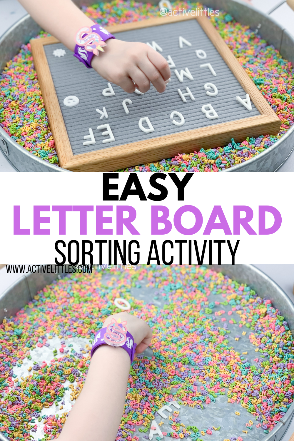 Easy Letter Board Sorting Activity - Active Littles